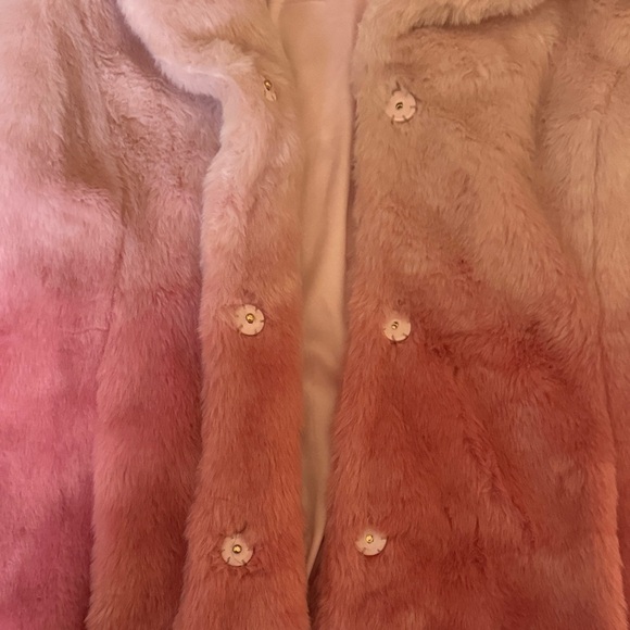 Isaac Mizrahi Live! Pink Ombré Fauz Fur Coat, 16, NWT - Picture 4 of 8
